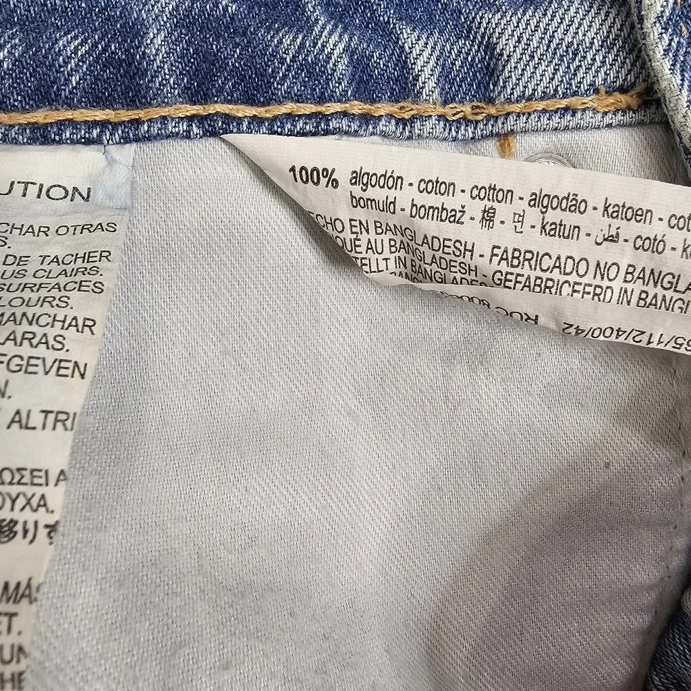 Zara high rise cut off denim shorts raw hem 100% cotton size 10 - Picture 4 of 4